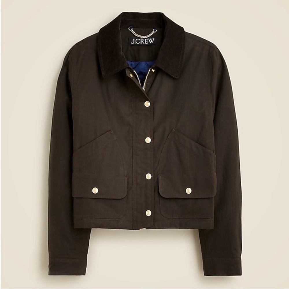 J. Crew Black Utility Jacket with Contrast Collar - Picture 13 of 15